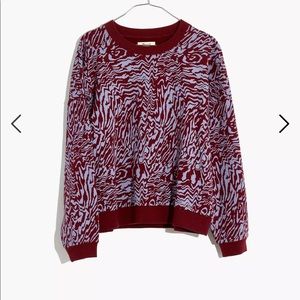 Madewell (Re)sourced Cotton Oversized Sweatshirt in Tigerized Print - size M